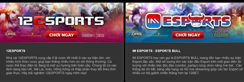 Thể thao điện tử - eSport 12Bet