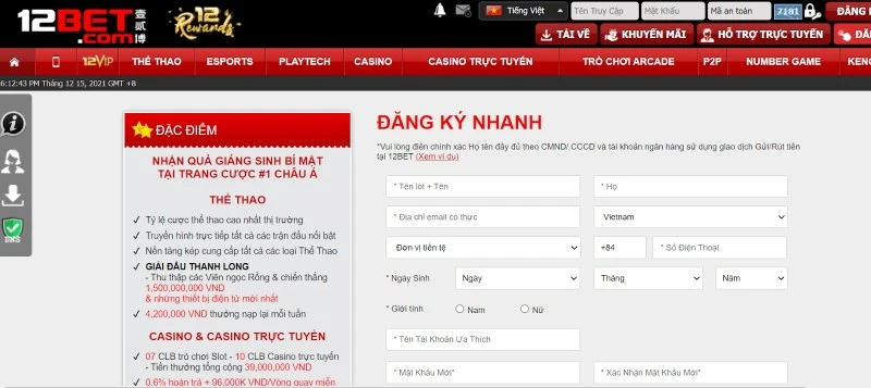 Đánh giá tổng thể về toàn bộ các trải nghiệm tại nhà cái 12Bet