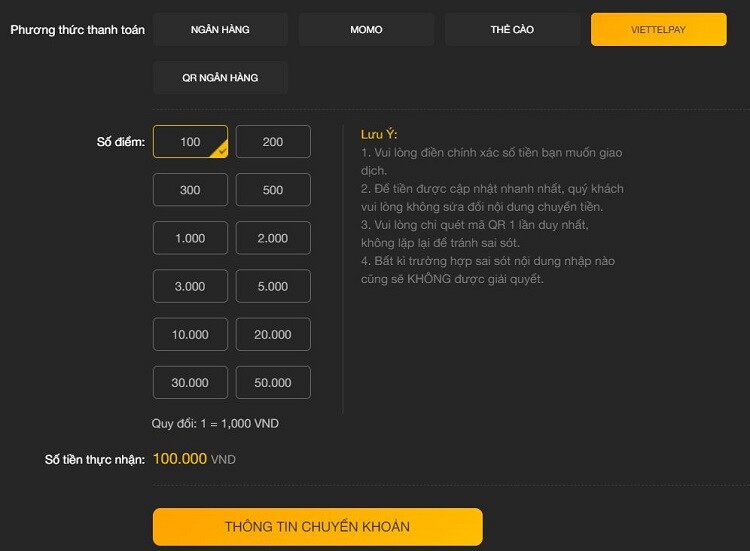 Nap Tien Qua Viettel Pay