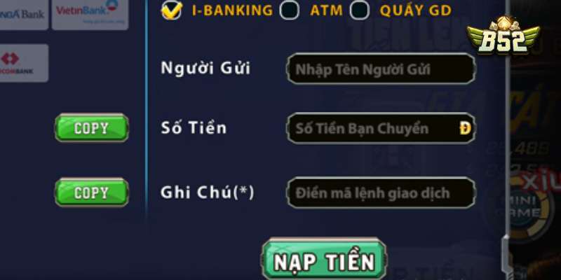 Trang chủ nhà cái B52 14 Nạp tiền với các bước đơn giản và an toàn