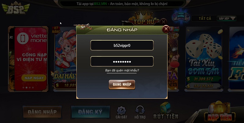 dang nhap b52 clup dang nhap b52 club