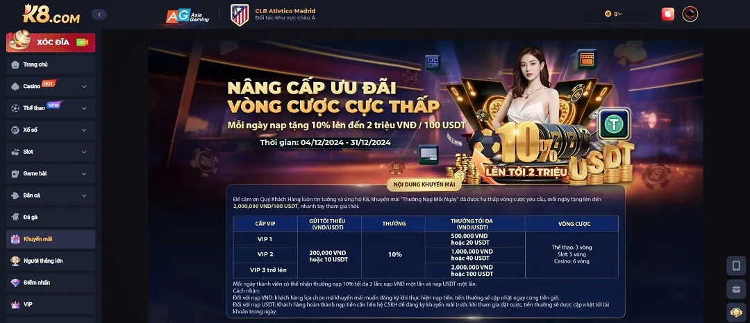 K8 Khuyến Mãi Cược Nâng Cấp Ưu Đãi Vòng Cược Cực Thấp - k8.yoga Thời gian K8 khuyến mãi cược hấp dẫn