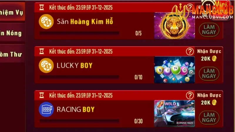 Nhiều nhiệm vụ săn thưởng thú vị 