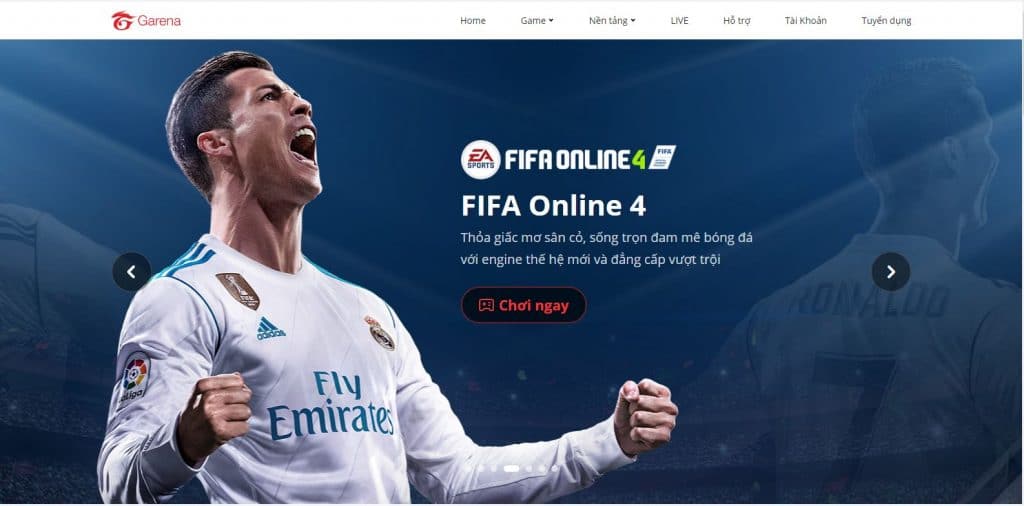 Các bạn đăng nhập vào trang chủ Garena
