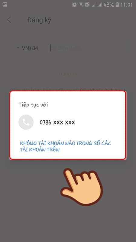 Garena sẽ tự động lấy số điện thoại của bạn đang sử dụng