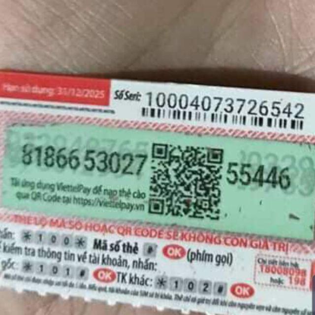 Hình Thẻ Viettel 50k chưa ai nạp