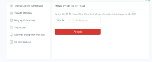Nhập số điện thoại và bấm áp dụng