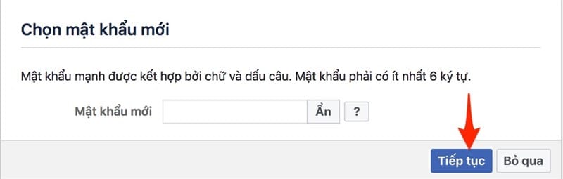 Tiếp tục và đăng nhập lại tài khoản facebook.