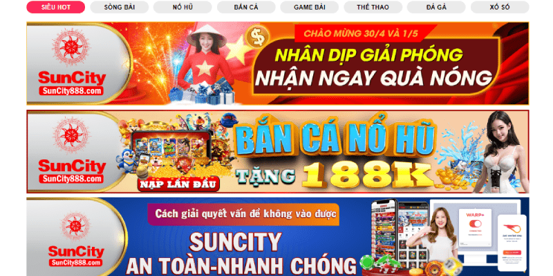 Tổng hợp các chương trình khuyến mãi tại nhà cái Suncity