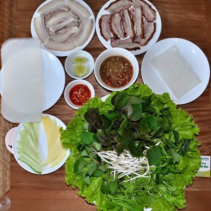 bánh tráng cuốn thịt heo