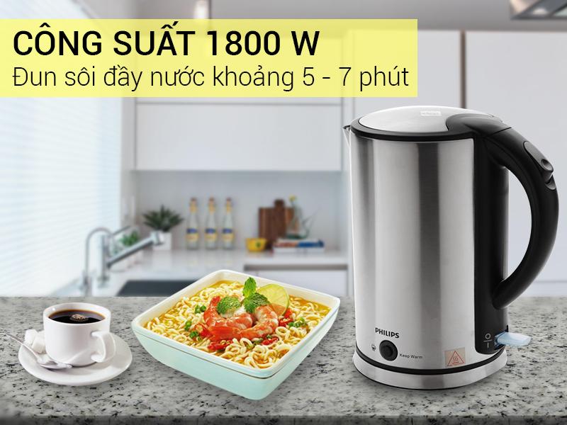 Bình đun siêu tốc giữ nhiệt Philips 1.7 lít HD9316