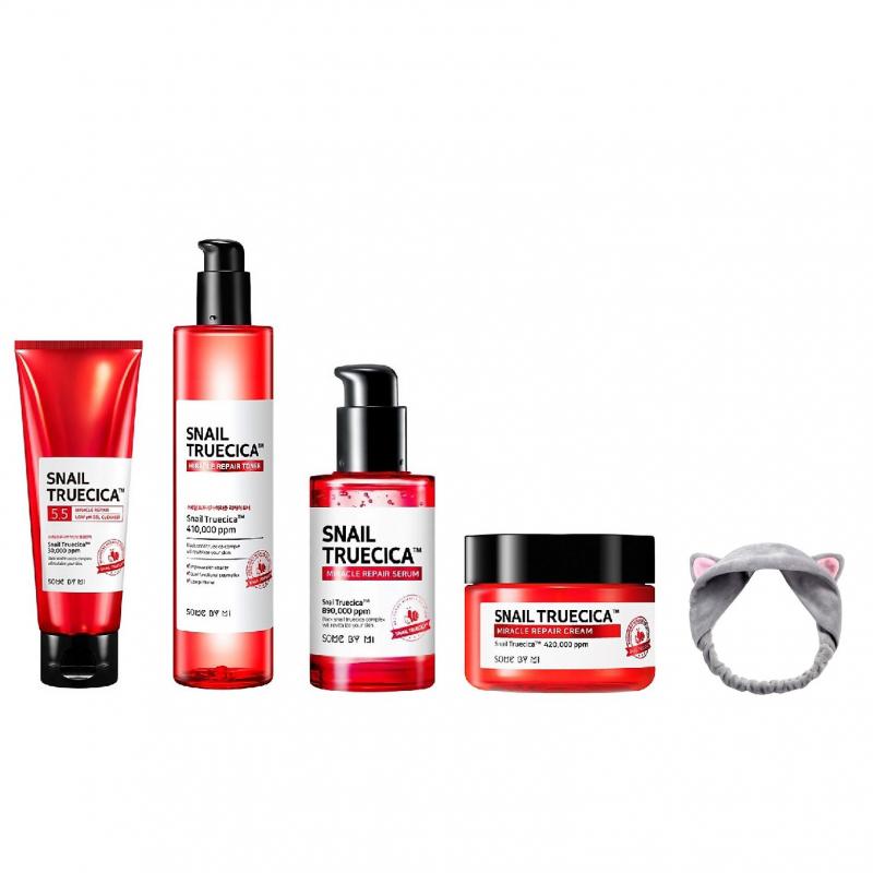 Bộ 4 sản phẩm dưỡng da phục hồi Some By Mi Snail Truecica Miracle Repair
