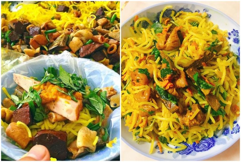 Bún lòng xào nghệ & Đùi gà bó xôi Đà Nẵng
