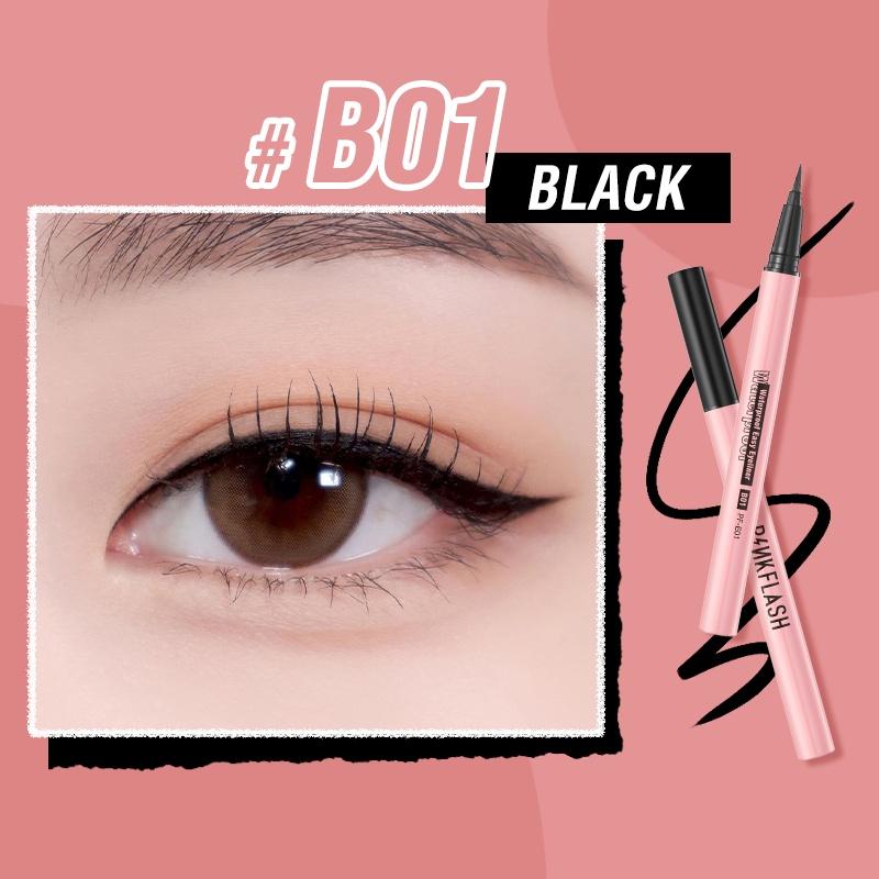 Bút kẻ mắt Pinkflash dạng lỏng nhanh khô màu đen màu nâu chất lì chống nước lâu trôi 30g