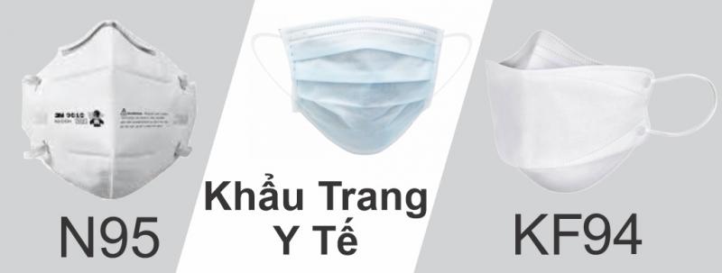 Các loại khẩu trang y tế, khẩu trang N95, KF94 và 3M