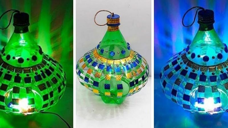 Đèn Trung thu bằng chai nhựa hình bầu