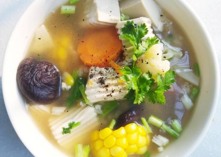 Canh đậu phụ rau củ