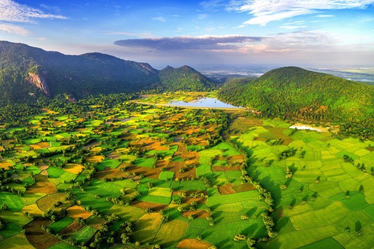Cánh đồng Tà Pạ nhìn từ trên cao