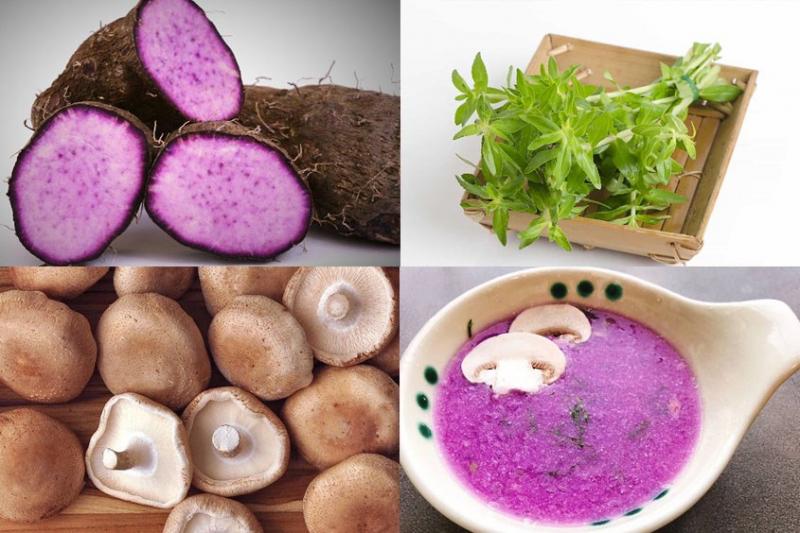 Canh khoai mỡ nấu nấm