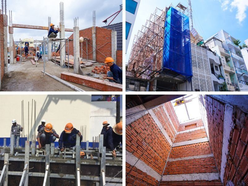 Con trai xây dựng