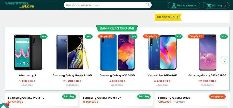 Trang web Công ty Thương mại và Xuất Nhập khẩu Viettel
