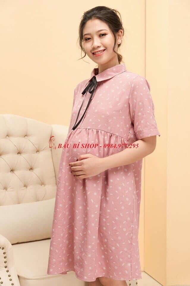 Đầm bầu gam màu hồng trẻ trung