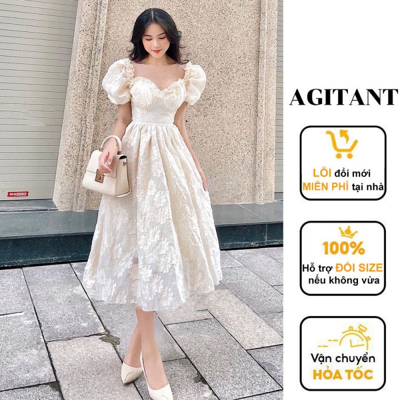 Đầm nữ thiết kế sốp hoa AGITANT