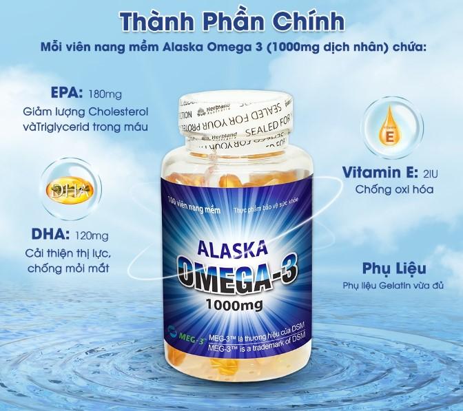 Dầu cá omega 3 dạng viên Alaska
