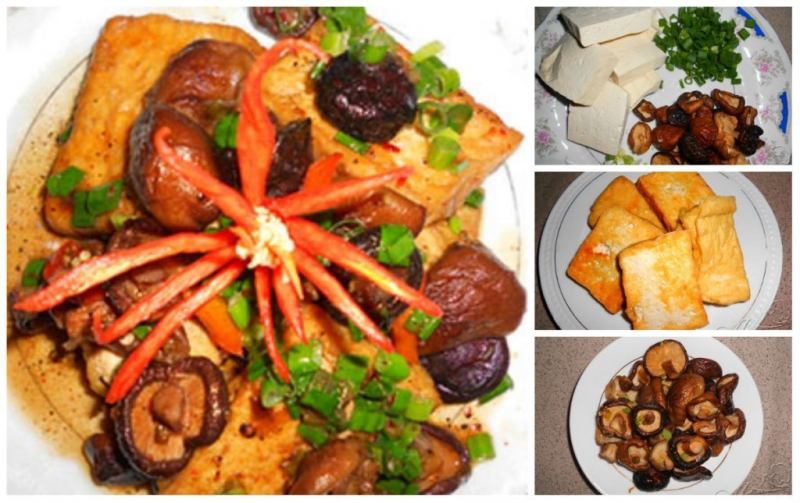 Đậu phụ om nấm hương