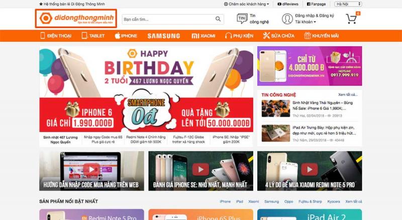 Trang web Di Động Thông Minh