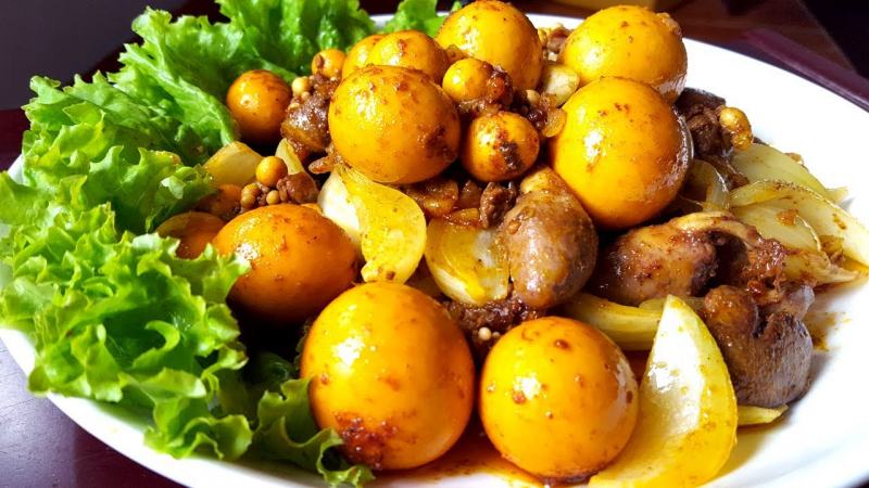 Gà xào lòng trứng non