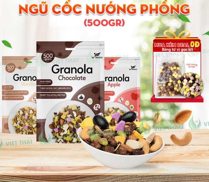 Granola giảm cân ăn kiêng Befresco 11 loại hạt mix sữa chua sấy khô