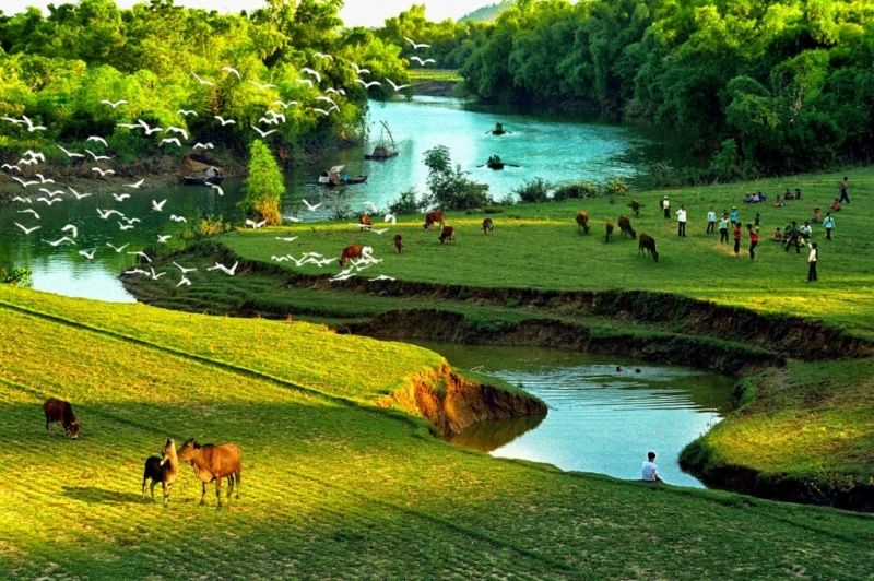 Hình ảnh buổi chiều ở làng quê