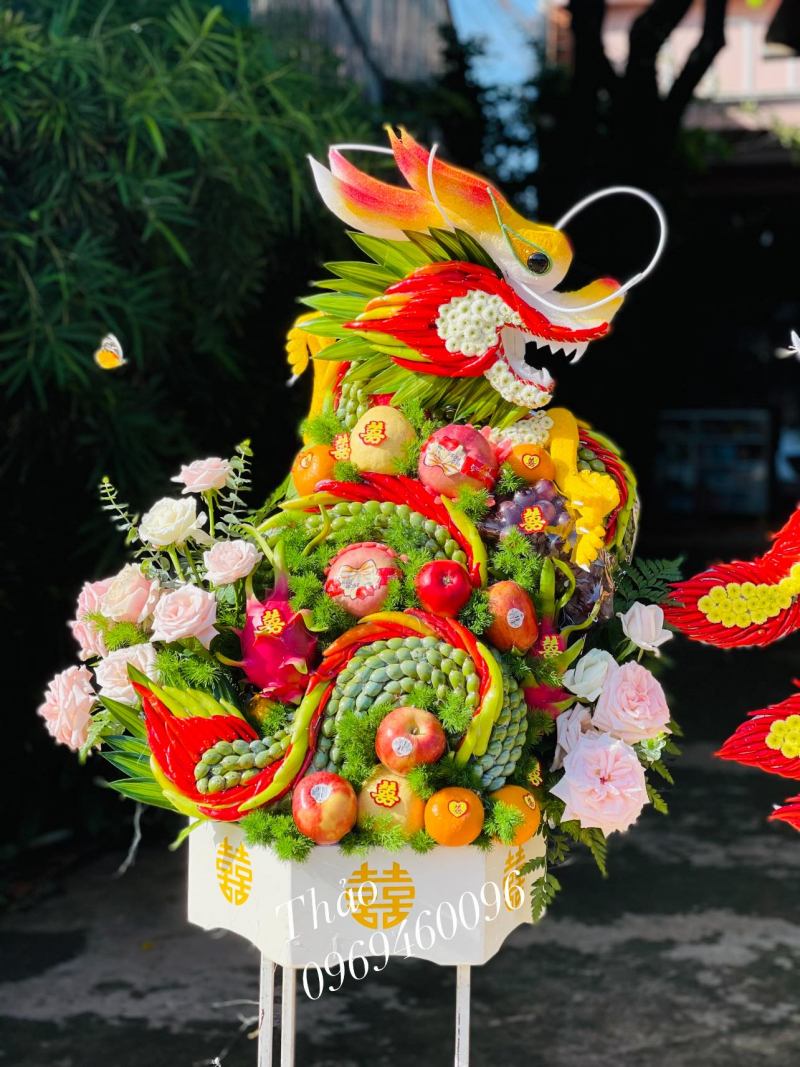 Hoa tươi - tráp lễ rồng phụng