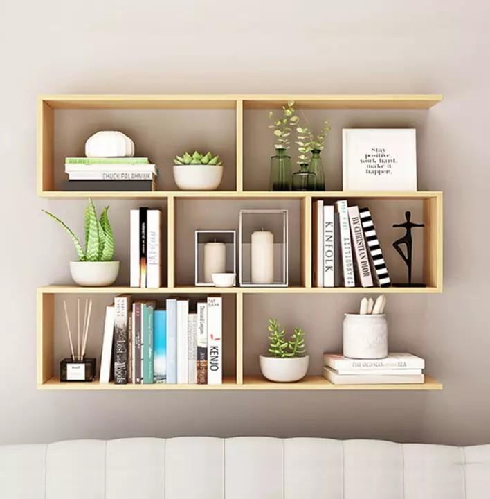 Kệ sách đơn giản gỗ nâu sáng