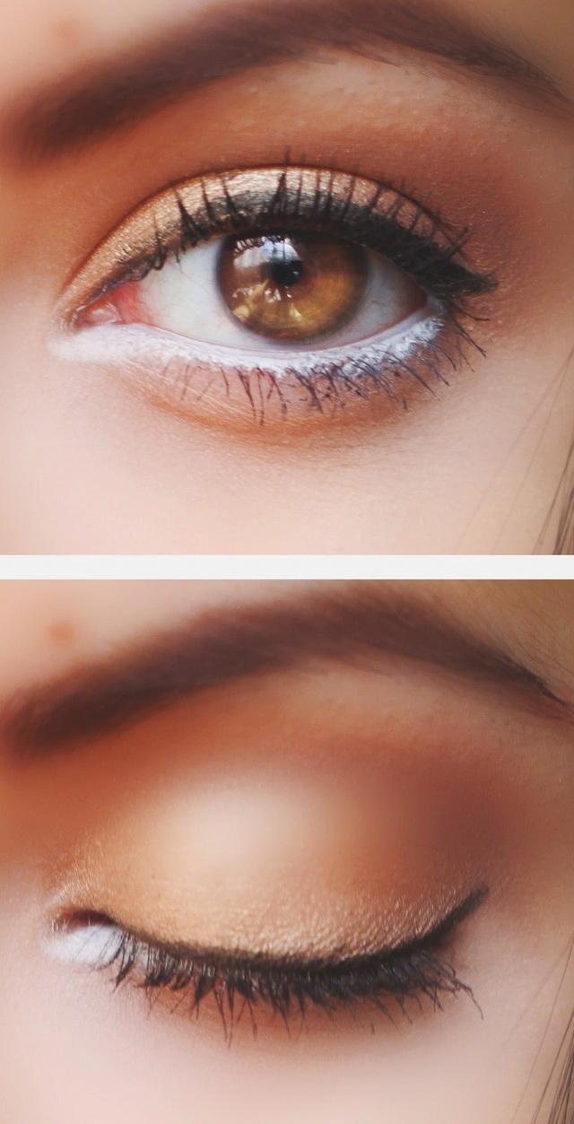 Cách kẻ viền mắt dưới với eyeliner trắng