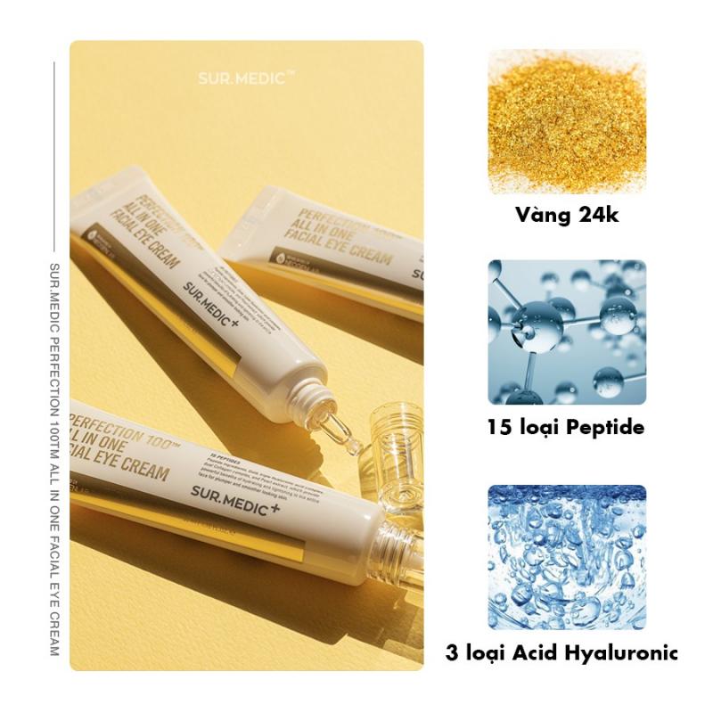 Kem giảm thâm mắt xoá mờ nếp nhăn Surmedic Perfection 100tm All In One Facial Eye Cream 35ml