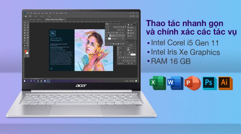 Laptop Acer Swift 3 SF313 53 518Y i5 1135G7/16GB/512GB/Win10 (NX.A4JSV.003)