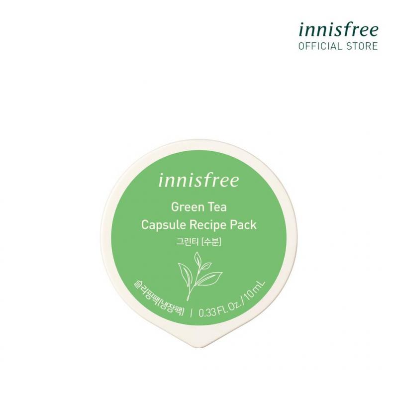 Mặt nạ ngủ dạng hũ từ trà xanh innisfree Capsule Recipe Pack Green Tea 10ml