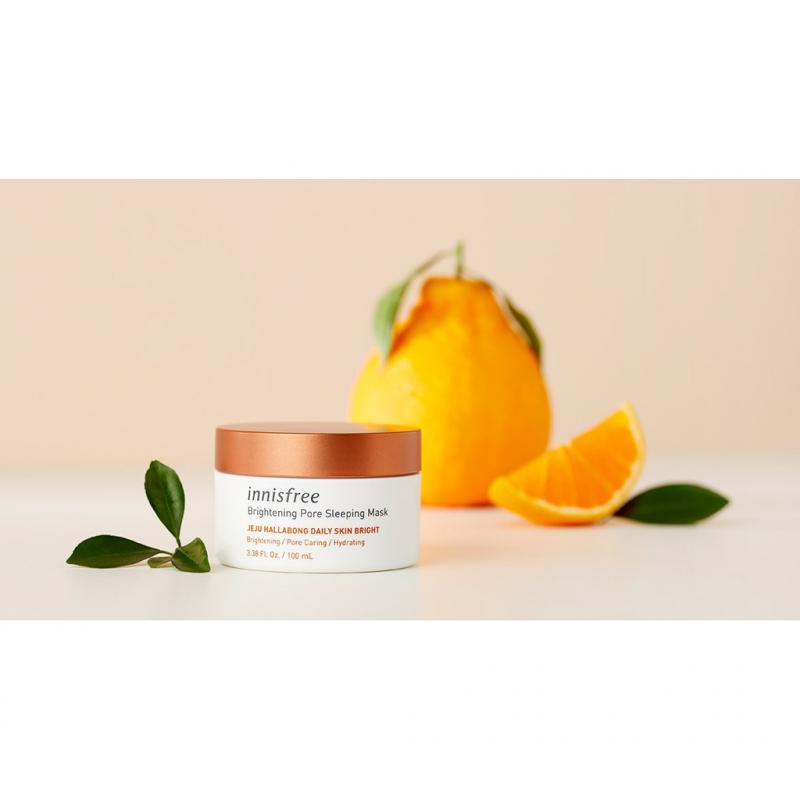 Mặt nạ ngủ dưỡng sáng da 3 trong 1 innisfree Brightening Pore Sleeping Mask 100ml