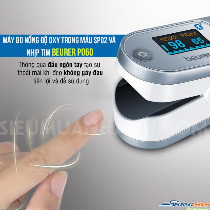 Máy đo nồng độ oxy trong máu SpO2 và nhịp tim Beurer PO60