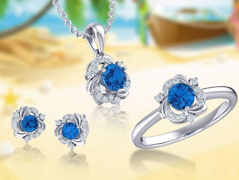 Trang sức màu xanh nước biển hợp mệnh Mộc