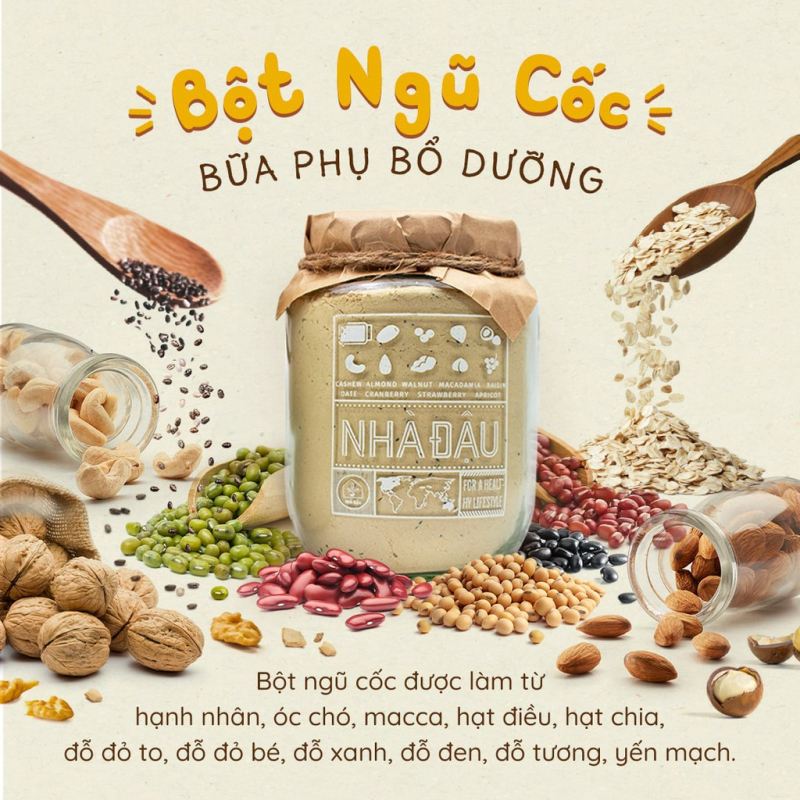 Ngũ cốc bầu 11 loại hạt bổ sung dinh dưỡng, lợi sữa sau sinh Nhà Đậu