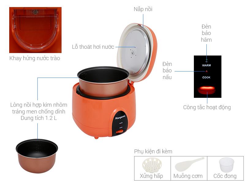Nồi cơm điện Kangaroo 1.2 lít KG826S