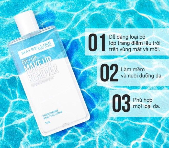 Nước tẩy trang mắt và môi Maybelline New York Eye & Lip Makeup Remover