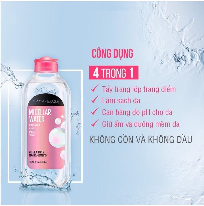 Nước tẩy trang Maybelline Micellar Water Removes MakeUp