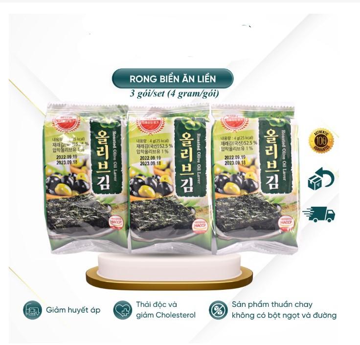Rong biển ăn liền lá kim Olive Gwangcheon