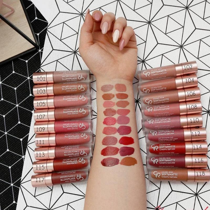 Son Kem Lì Golden Rose Soft & Matte Creamy Lip Color 5.5ml