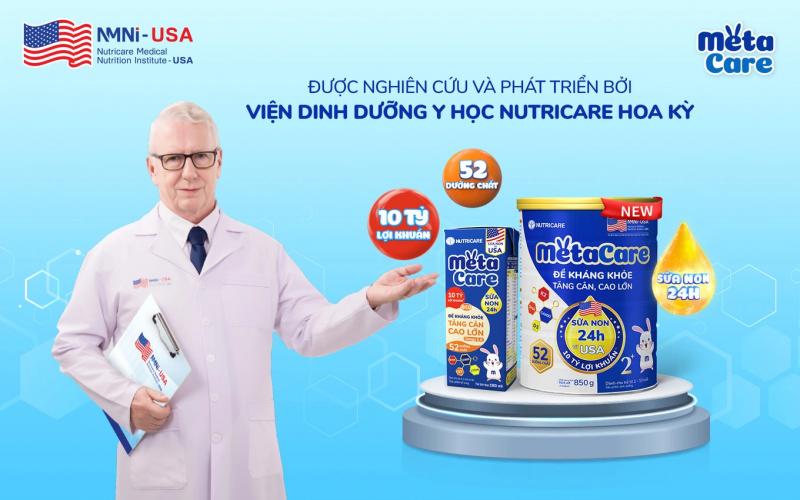 Metacare được nghiên cứu và phát triển bởi Viện Dinh Dưỡng Y Học Nutricare Hoa Kỳ