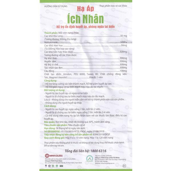 Thực phẩm chức năng hạ áp ích Nhân- sản phẩm cho những người cao huyết áp